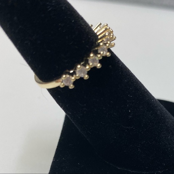 Minimalist White Sapphire Wedding Ring - Picture 2 of 3